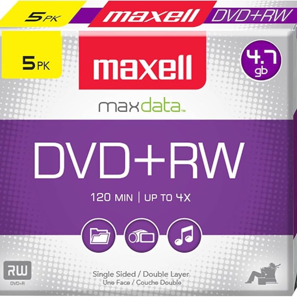 Maxwell Silver DVD+RW 5-Pack